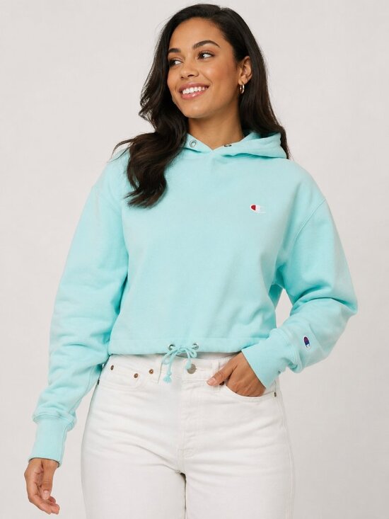 Champion Tops - NWT Champion Reverse Weave Cropped Hooded Sweatshirt Blue Oversized Hoodie XS S